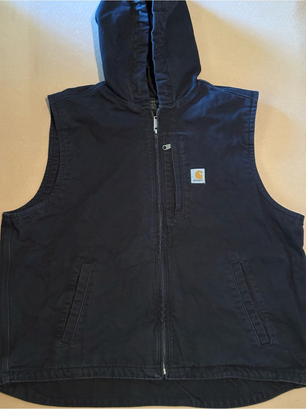 Carhartt Hooded Vest Mens Size XL Black
